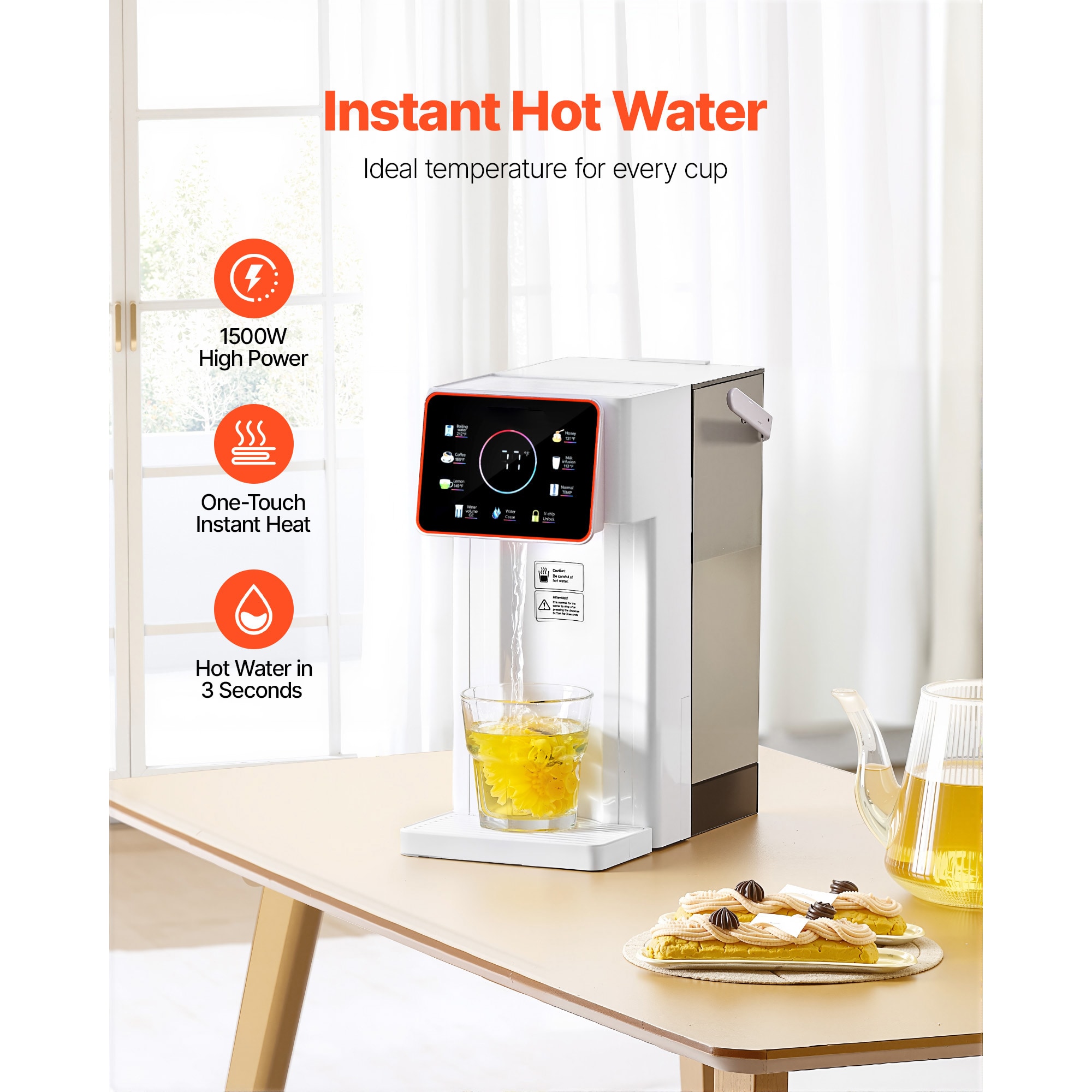Countertop Instant Hot Water Dispenser With 6 Temperature Settings_voghion.com